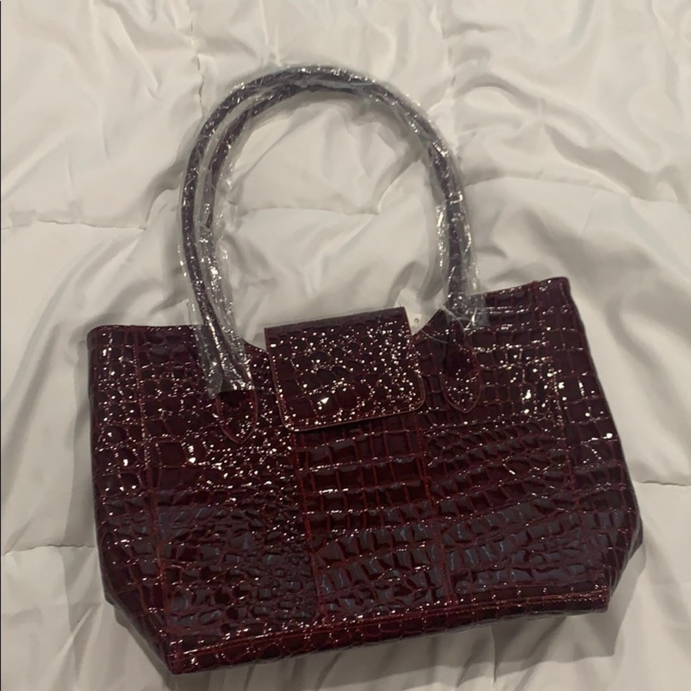 Maroon Snakeskin Purse